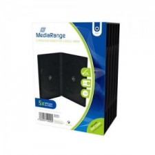 MediaRange For 2 Discs, Black, 14Mm, 5 Pack - Carcasa DVD