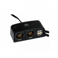 TnB Cigar-Lighter Multi-Extension - 2 Cigar-Lighter Plugs + 2 USB Plugs - Prelungitor bricheta masina