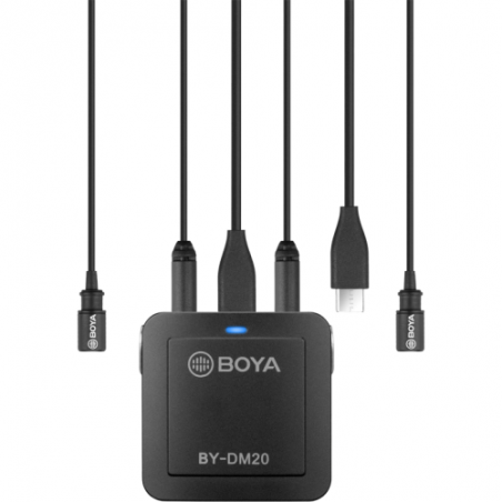 Boya BY-DM20 Kit lavaliera dubla, 2x 1,90m, USB-C + Jack 3.5 pentru PC, iOS si Android